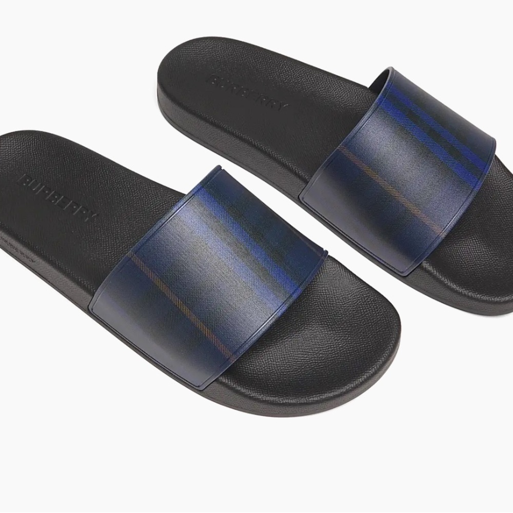 Burberry Men's Black and Navy Sandals